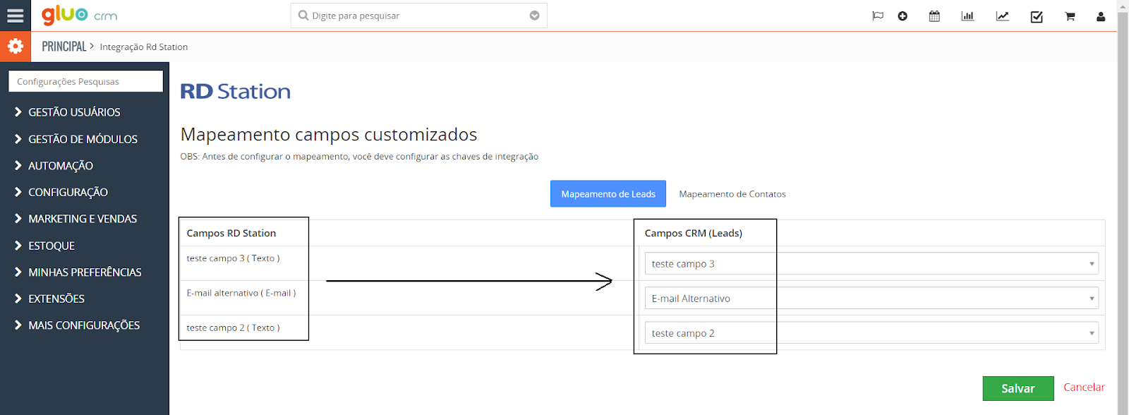 Como integrar o Gluo CRM