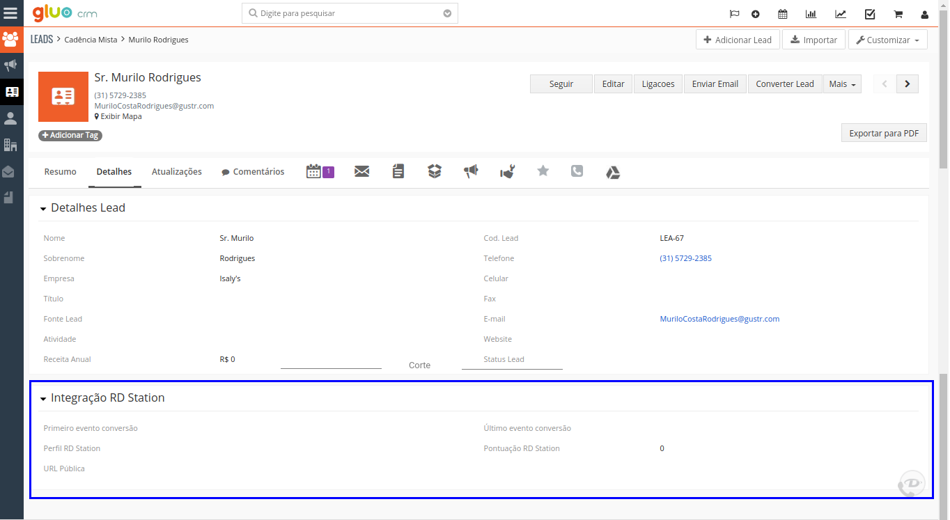 Como integrar o Gluo CRM com RD Station