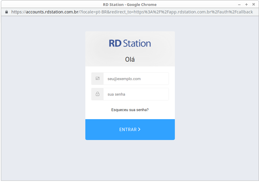 Tela login RD Station