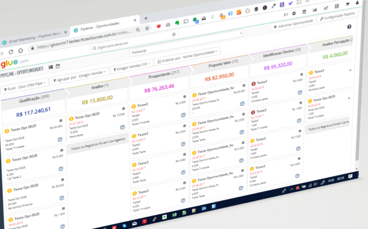Pipeline, novo recurso do Gluo CRM