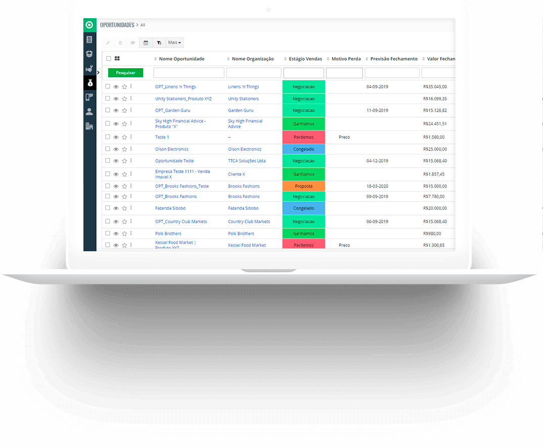 Gluo CRM Gestão de Oportunidades