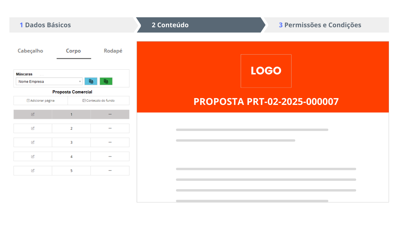 criar e enviar propostas pelo gluo crm